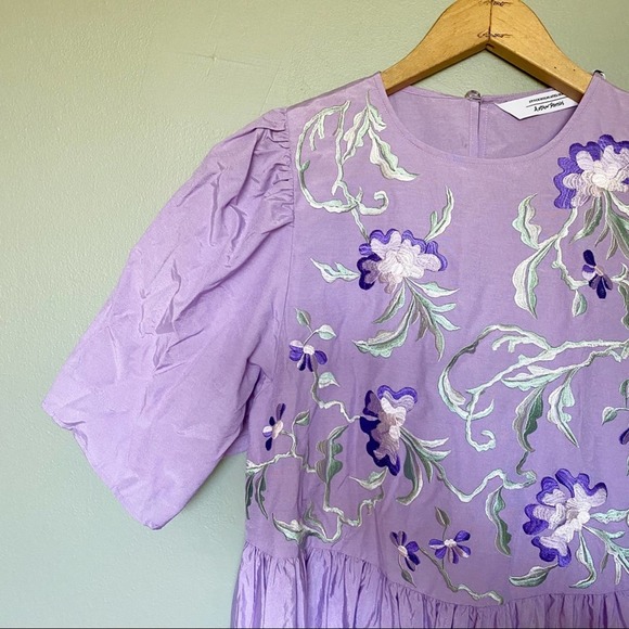 & Other Stories Purple Floral Mini Dress - Picture 2 of 6